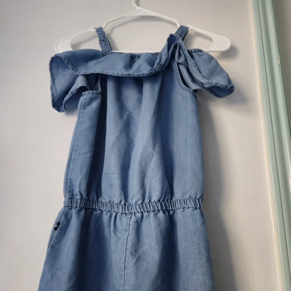 NAUTICA Girls Romper DENIM RUFFLES PANTS SZ 12/14